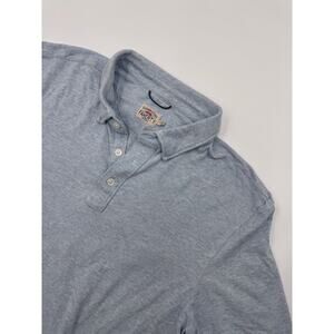 Faherty Movement Mens Cardiff Blue Heather Polo Short Sleeve Large